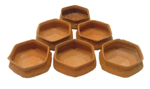 Artisan Created 6-Sided Terracotta Bowls - Set of 6