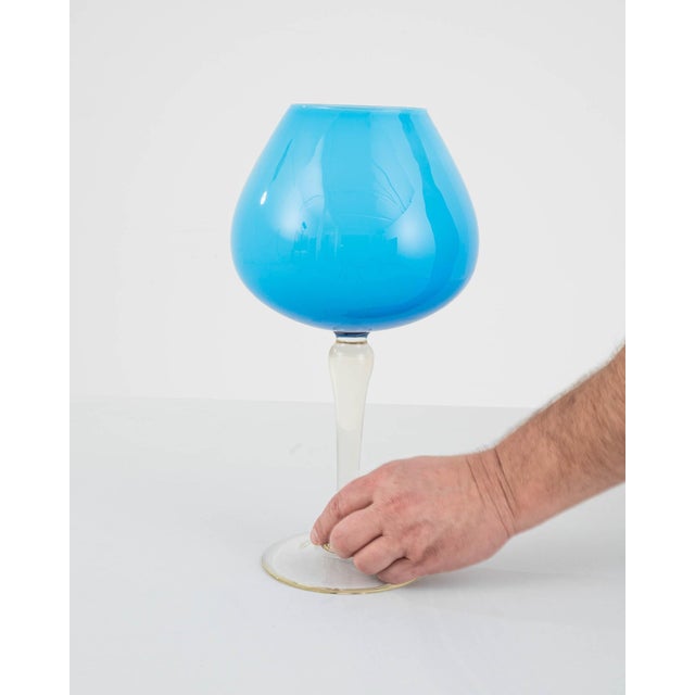 20th Century Italian Blue Glass Goblet For Sale - Image 10 of 18