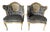 Vintage Hollywood Regency Cane Back Tufted Lounge Chairs - A Pair For Sale