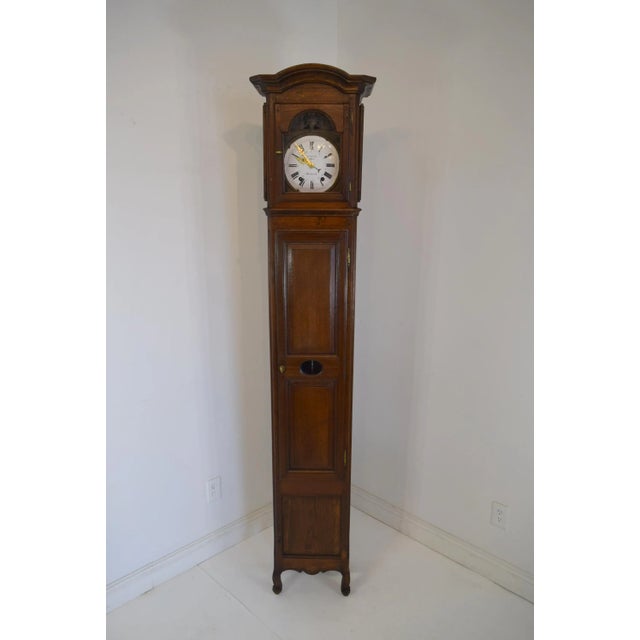 Brown 19th-Century French Tall Case Clock For Sale - Image 8 of 8