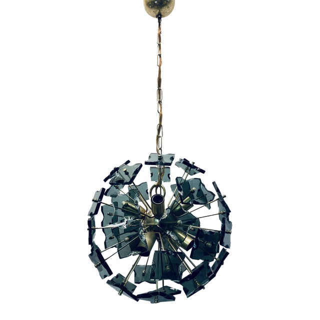 Sputnik Italian Rauch-Murano Glass and Metal from Fontana Arte, 1960s For Sale
