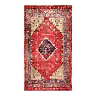 Antique Turkish Oushak Carpet With Saw-Toothed Diamond Medallion 5'8 X 9'9 For Sale