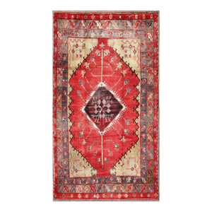 Antique Turkish Oushak Carpet With Saw-Toothed Diamond Medallion 5'8 X 9'9