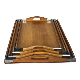 C. 1960s Wooden Nesting Trays- Set of 4 For Sale