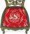 Late 19th Century 19th-C. Green Painted Black Forest Carved Faux Bois Side Chair in Dog Toile Linen For Sale - Image 5 of 6