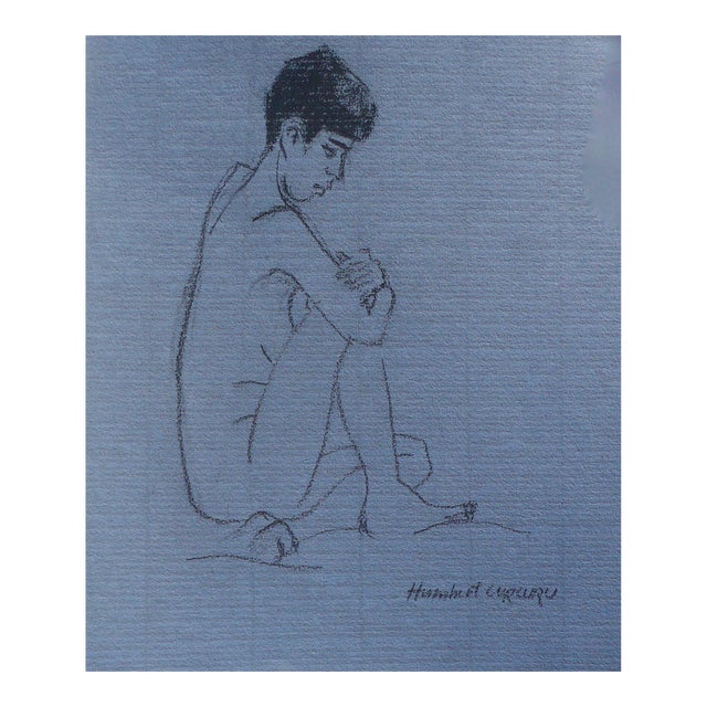 "Blue Nude" French Modern Nude For Sale