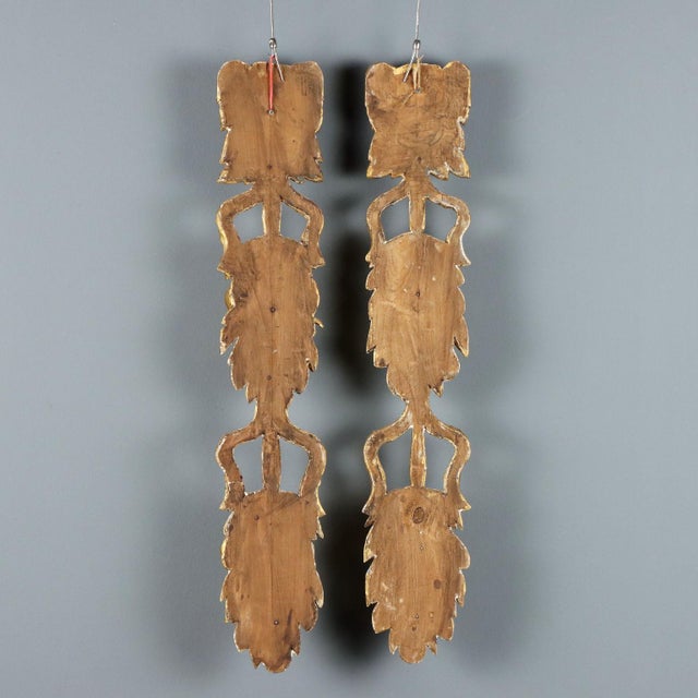 Carved and Gilded Wooden Pilasters, Set of 2 For Sale - Image 10 of 12