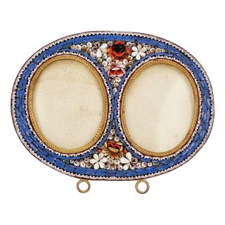 Antique Italian Millefiori Micromosaic Double Picture Frame, 19th Century For Sale