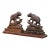 Pair of Mid-Century French Bear Sculptures Bookends on Carved Log Bases For Sale