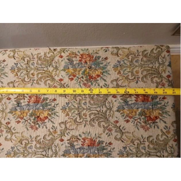 2008 Vintage Vanity Bench Mahogany Queen Ann Tapestry Dressing Bustle Foot Stool For Sale - Image 13 of 18