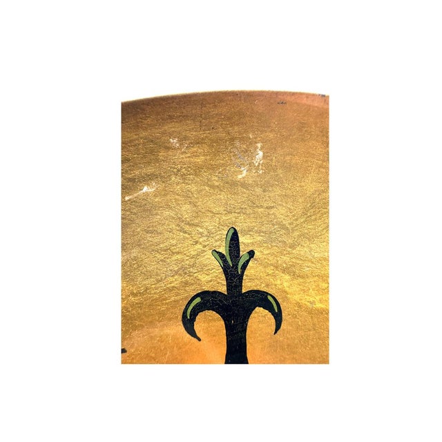 Gold Georges Briard 1950s Mid-Century Modern Round Metal Tray With Candelabra Design For Sale - Image 8 of 8