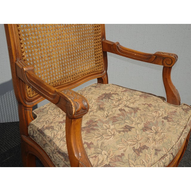 Vintage French Country Cane Side Chair with Cushion For Sale In Los Angeles - Image 6 of 13