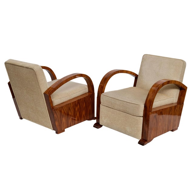 1990s Set of Art Deco Armchairs, 1990s For Sale - Image 5 of 5