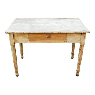 1930s Primitive Painted Small Pine Potting Work Table For Sale