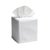 Aqua/Beige School of Fish Tissue Box Cover in White Linen & Cotton, Embroidered For Sale - Image 4 of 6