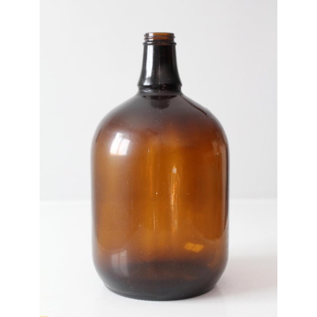 Vintage Mid-Century One-Gallon Amber Glass Jug For Sale - Image 6 of 16
