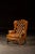 Traditional Mid 20th Century Tufted Leather Wingback Armchair in Amber For Sale - Image 3 of 9
