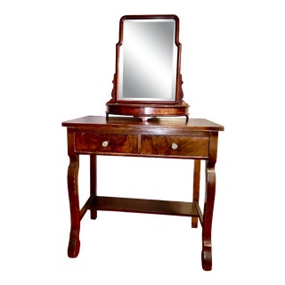 Late 19th Century Oak Vanity Mirror For Sale