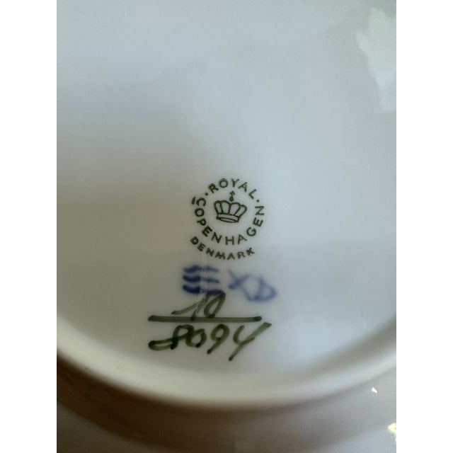 Ceramic 1980's Royal CopenhagenDenmark Blue Flowers Braided Edges Six(6) Salad Plates 7.5",Six(6) 7" Saucers(#8195),Six(6) Saucers 6.5"(#8269) - 18 pcs For Sale - Image 7 of 18