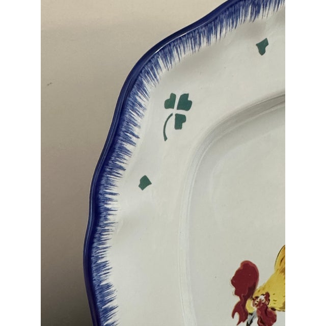 Luneville Lunéville “Les Coqs” Rooster Serving Platter – French Country Farm Pattern 14" Platter For Sale - Image 4 of 8