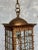 Spanish Gilt Metal Lantern With Textured Glass For Sale - Image 4 of 12