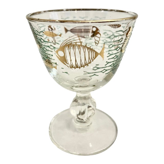 Mid Century Atomic Fish in Water Cordial Glasses For Sale