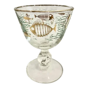 Mid Century Atomic Fish in Water Cordial Glasses