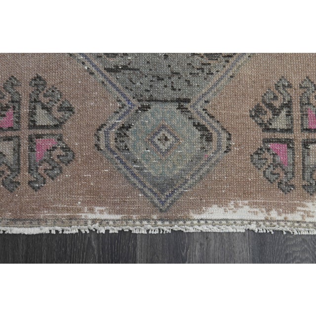 1970s Vintage Handmade Wool Cotton Turkish Brown Area Rug For Sale - Image 11 of 11