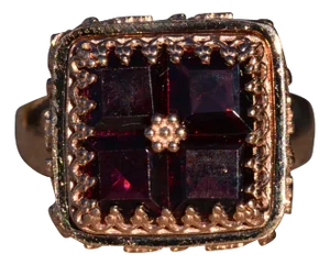 The Clatsop: Ladies Antique Rose Gold and Garnet Cocktail Ring