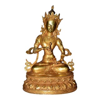 Gilt Bronze Tibetan Buddha Vajrasatwa For Sale