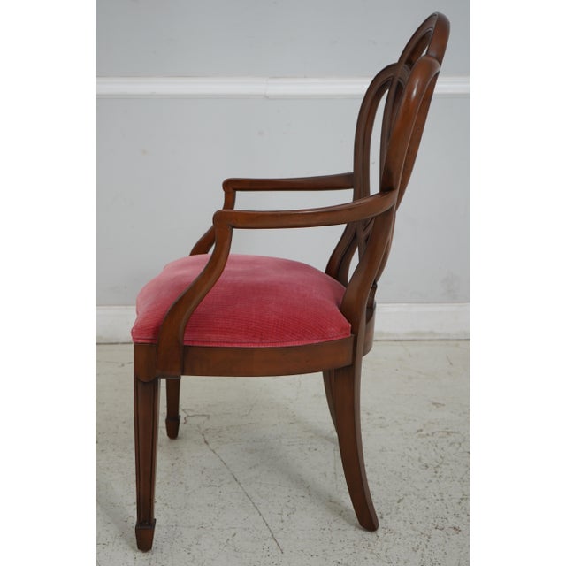 Traditional Ethan Allen Sweetheart Shape Shield Back Armchair For Sale - Image 3 of 12