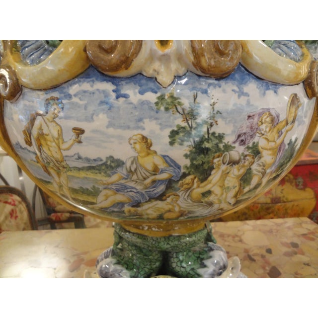 Early 20th Century Italian Majolica Urn For Sale - Image 4 of 13