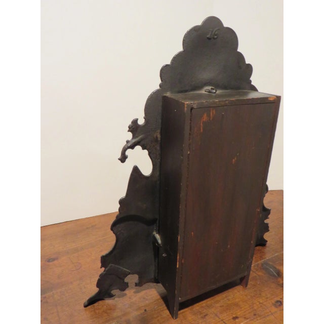 Brown Antique 1850's Cast Iron Mantel Clock For Sale - Image 8 of 10