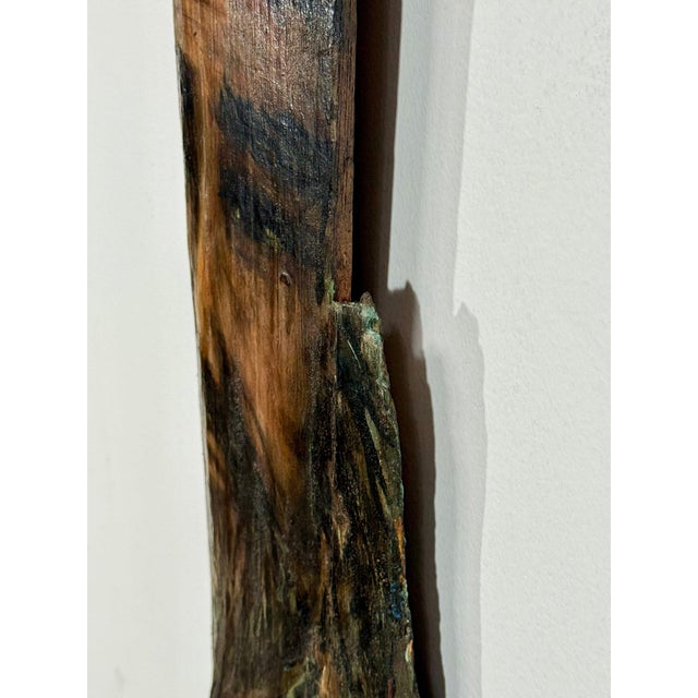 Brown Monumental 73-Inch Signed 1984 American Outsider Folk Art Totem - "Ancestral Spirit" Painted Salvaged Timber For Sale - Image 8 of 18
