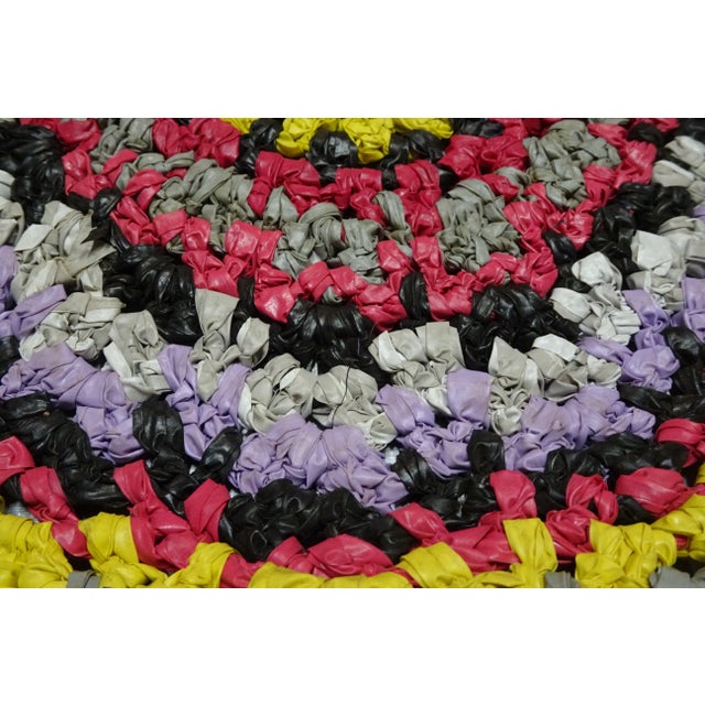 Mid-Century Modern Rag Rug Swedish Mid Century Vinyl For Sale - Image 3 of 5