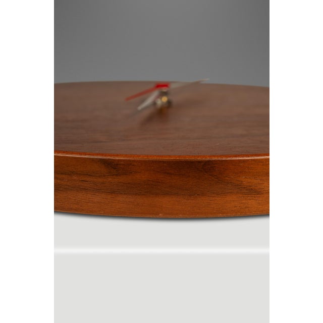 Mid-Century Modern 13 Inch Minimalist Wall Clock Carved From Solid Walnut, Usa, C. 1970s For Sale - Image 16 of 16