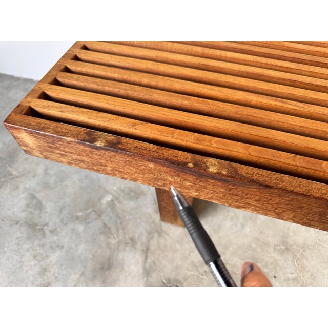 1970s Mid-Century George Nelson-Style Slatted Bench or Coffee Table For Sale - Image 11 of 12
