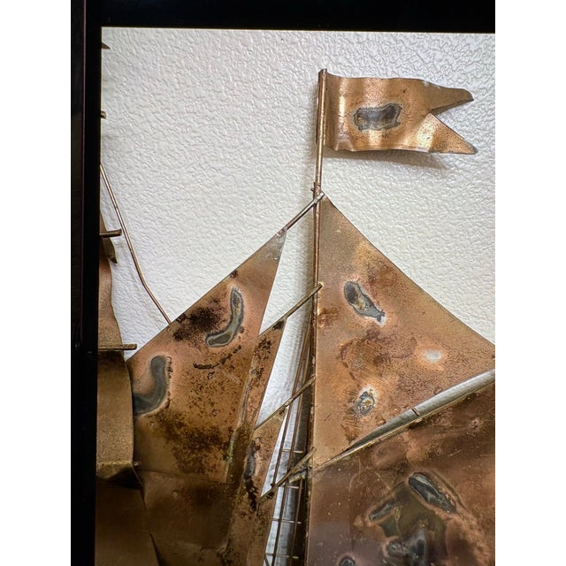 Bronze 1970s Brutalist Metal Ship For Sale - Image 8 of 11