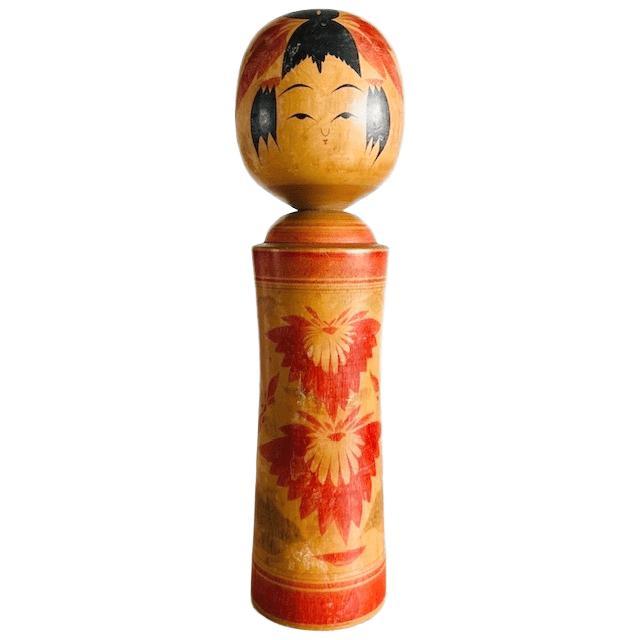 Wood Vintage Japanese Kokeshi Dento Narugo Wooden Doll from Hikari/Mitsu, 1960s For Sale - Image 7 of 7