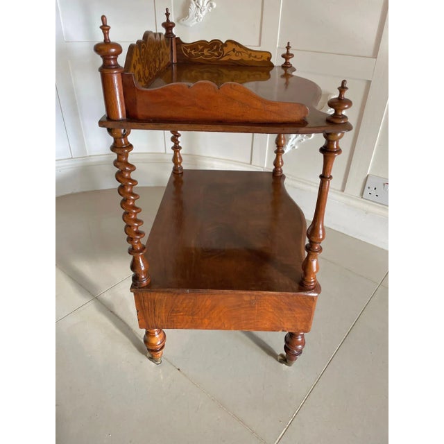 Antique Victorian Burr Walnut Inlaid Lamp Table For Sale - Image 9 of 16