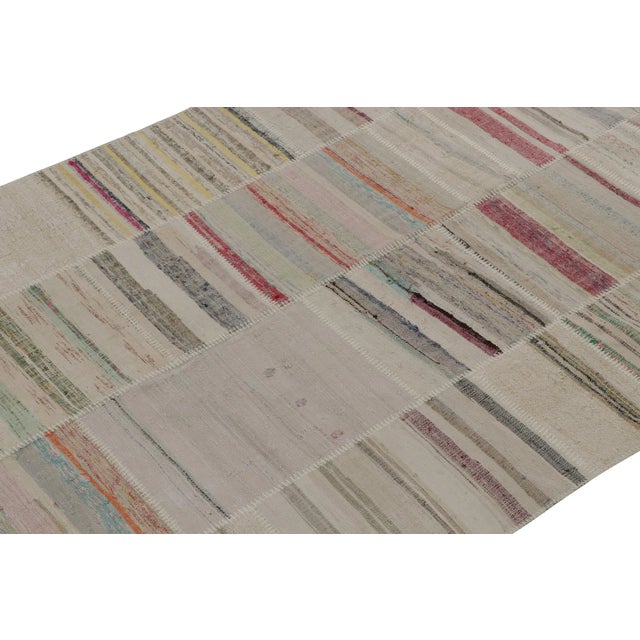 Rug & Kilim Rug & Kilim’s Patchwork Kilim in Polychromatic Stripes For Sale - Image 4 of 6