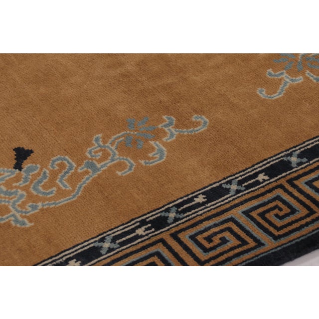 Art Deco Rug & Kilim’s Chinese Art Deco Inspired Rug, Brown With Greek Key Border For Sale - Image 3 of 8