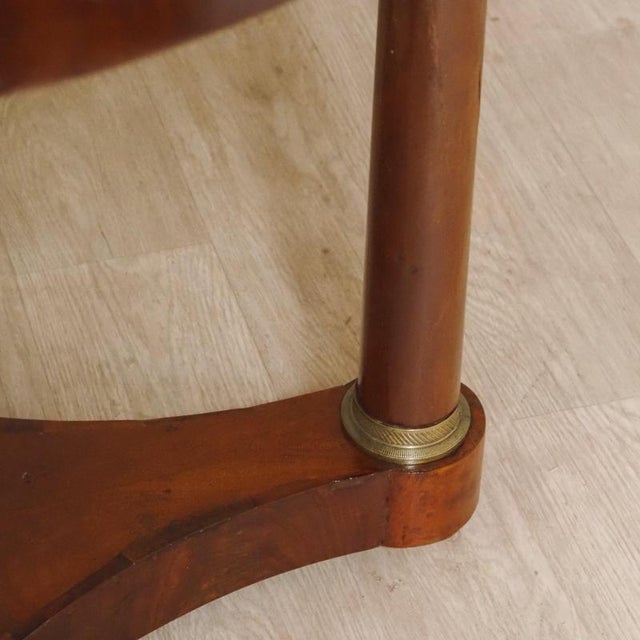 French Empire Pedestal Table with Marble Top For Sale - Image 9 of 10