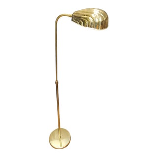 1940s Vintage Brass Seashell Floor Lamp For Sale