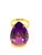Amethyst Bochic "Capri" Natural Pear Shape Amethyst & Diamond Set In 18K Gold & Silver For Sale - Image 8 of 18