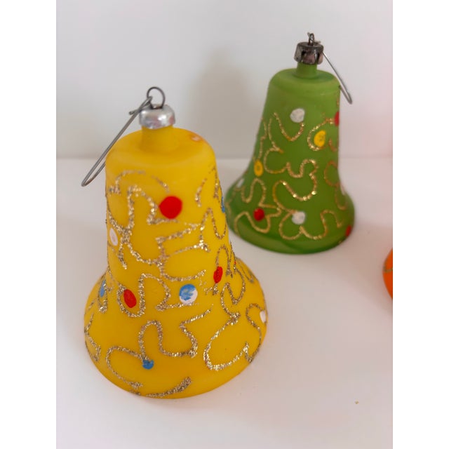 Mid-Century Modern Rare 1960s Kurt Adler Italian Hand-Decorated Bell Ornaments, Boxed Set of 6 For Sale - Image 3 of 12
