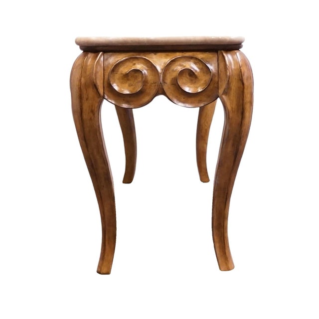 Brown Bernhardt Furniture Walnut Finished Italian Rococo Baroque Revival 60" Console Table W. Granite Top 423-911 For Sale - Image 8 of 9