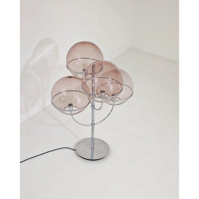 Model Lyndon Floor Lamp in Glass and Chromed Metal by Vico Magistretti for Oluce, Italy, 1977 For Sale - Image 16 of 18