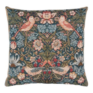 Strawberry Thief Cushion With Feather Filler - 33x33cm (13"x13") For Sale