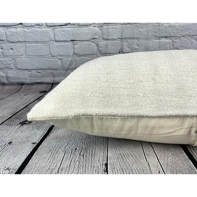 16 x 24 Hemp Pillow Turkish Cushion Natural White Pillow Cushion Cover For Sale - Image 4 of 4